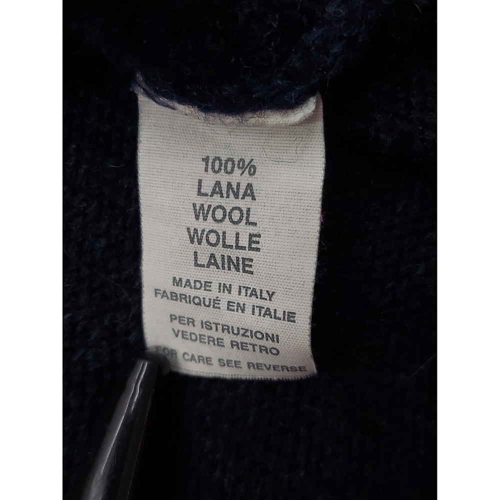 Canali Sweater Mens XL Blue Button Up Cardigan 100% Wool Collared Italy Made - Picture 4 of 10